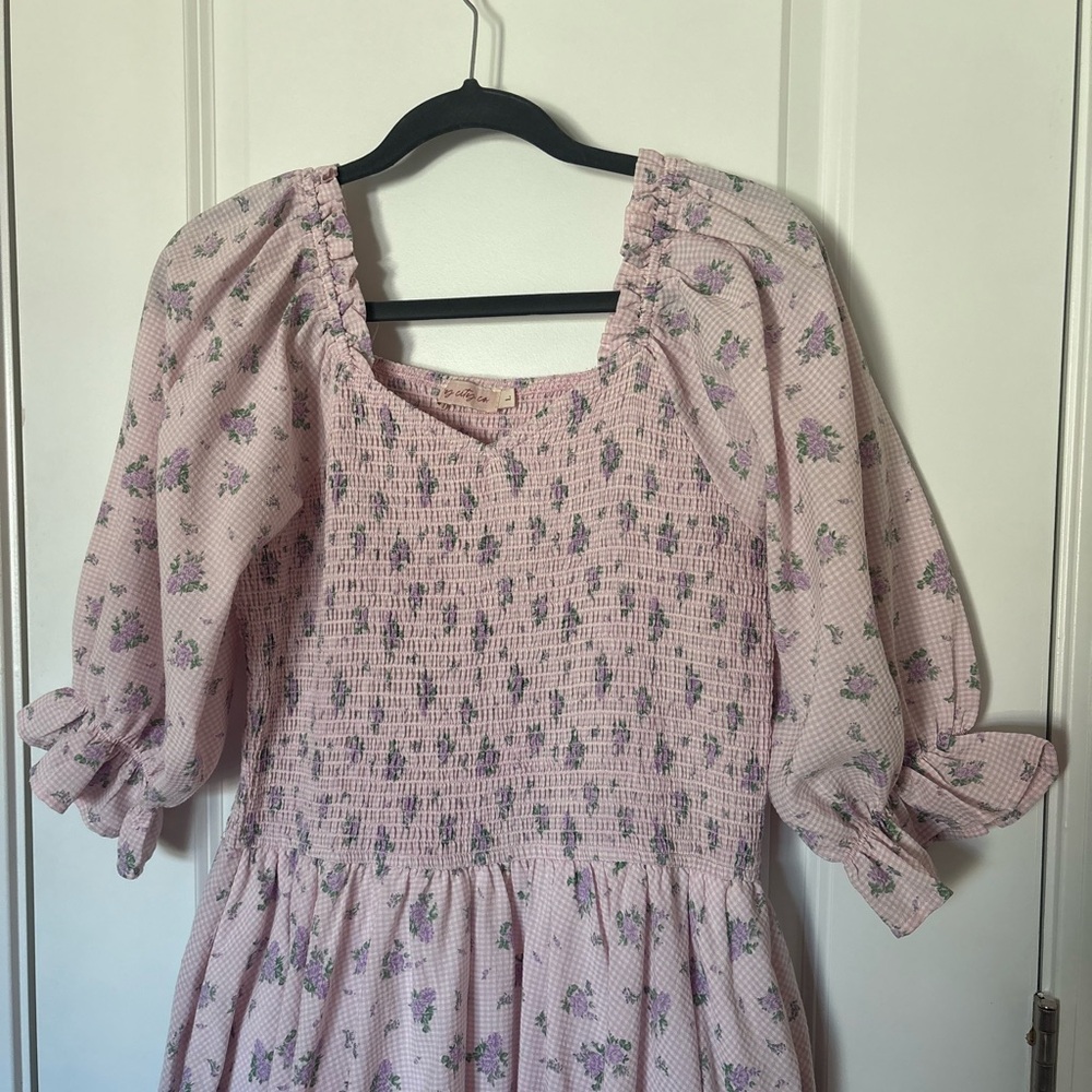Ivy City Co Light Pink Floral Long Sleeve Maxi Dress - Picture 2 of 5